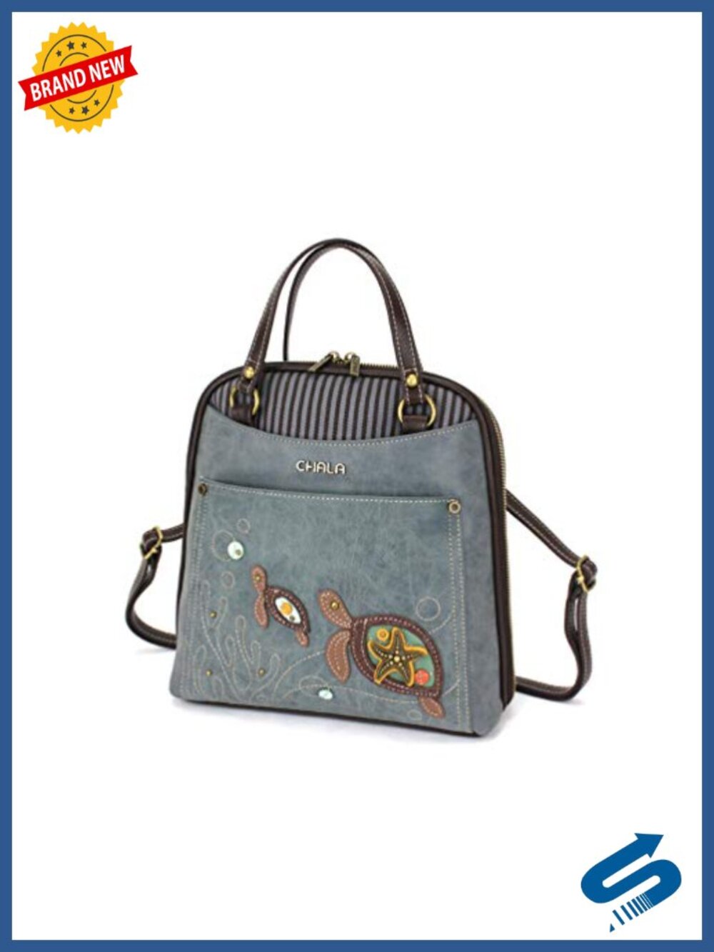 Convertible Backpack Purse with Adjustable Strap - Faux Leather Canvas